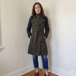 Altuzarra for Target 20th Anniversary Trench Coat Womens XS Olive Green Black